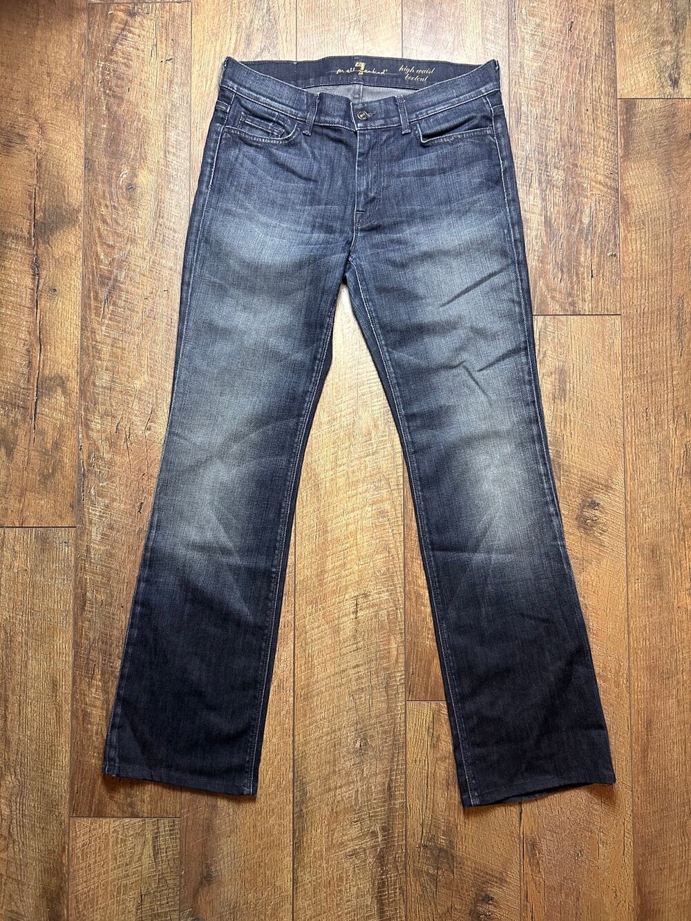 7 For All Mankind High Waist Bootcut Jeans 32x32 Style 717489 Designer Y2K Denim